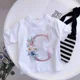 thumbnail image 3 of Camiseta de algodón con 26 letras en inglés ABCD, camiseta de verano para niños con flores, ropa informal de dibujos animados, camisetas de manga corta para niñas y niños, 3 of 5