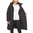 thumbnail image 3 of DKNY Women's Long Puffer Detachable Hooded Wind Resistant Jacket (Black, XL), 3 of 7