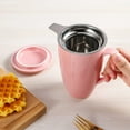thumbnail image 7 of Tea Cup with Lid, Tea Infuser Cup, 500ml 16oz Mug, Tea Cup with Stainless Steel Filter, Tea Cup with Infuser, Tea Mugs with Infuser and Lid, Tea Gifts for Tea Lovers, Tea Infuser Mug - Light Pink, 7 of 7
