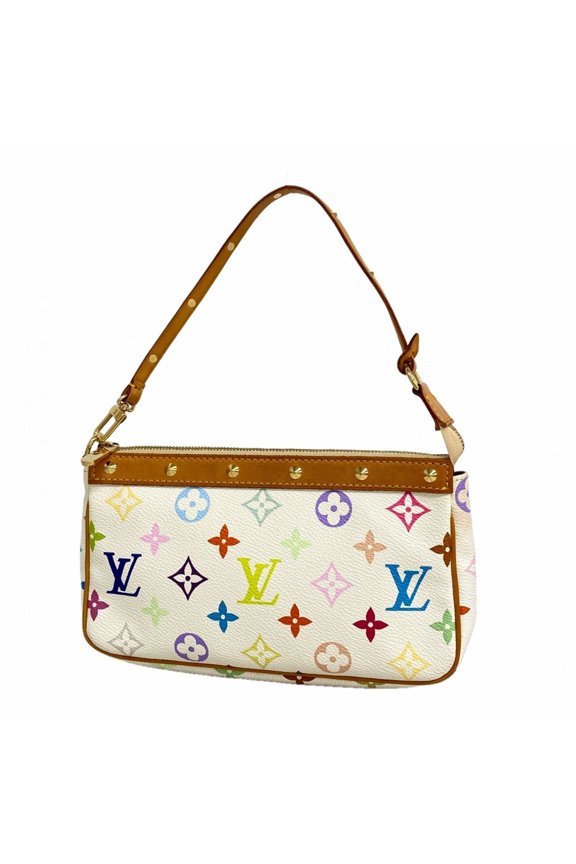 Pre-Owned Louis Vuitton Bag/Pouch Monogram Multicolor Pochette Accessoires M92649 Blanc Women's
