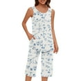 thumbnail image 5 of Sdeycui Pajamas Set for Women Soft Sleeveless Pjs Tank Top and Capri Pants with Pocket Floral Print Lounge Sets, 5 of 7