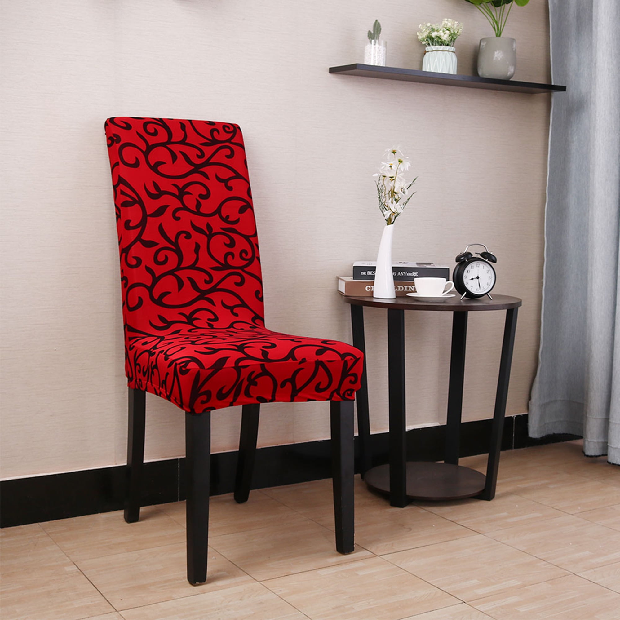 4pcs Dining Chair Cover Pattern Stretch Bar Stool Slipcover Kitchen