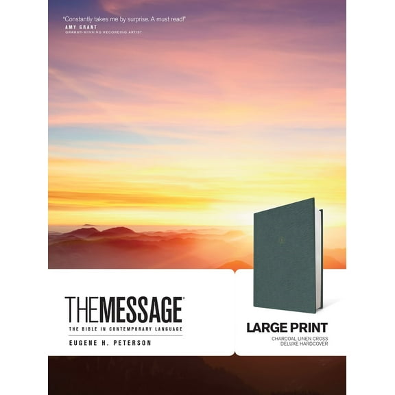 The Message/Large Print Bible-Charcoal Hardcover