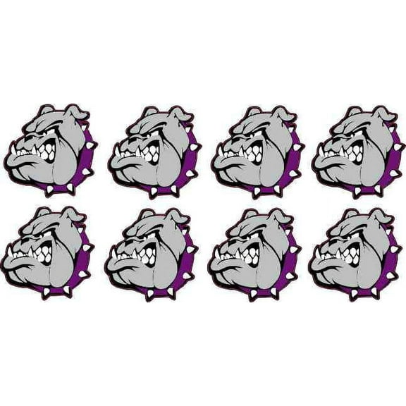 1in x 1in Purple Collared Bulldog Stickers