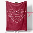 thumbnail image 1 of Custom Name Heart Shaped Blanket Personalised Valentine's Day Blanket, 1 of 3