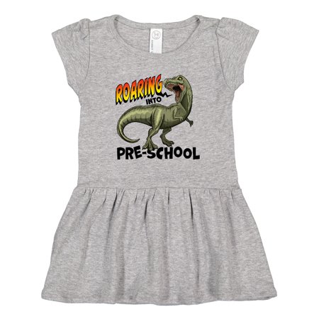 

Inktastic Roaring into Pre-School Tyrannosaurus Rex Gift Toddler Girl Dress