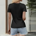 thumbnail image 4 of Lumtrix Women's Short Sleeve Tops Ribbed Casual Button Up Henley Shirts Scoop Neck Fitted Cute 2025 Summer Basic Tee Tshirts Black M, 4 of 4