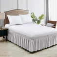 thumbnail image 2 of HNB Store Wrap Around Bed Skirt 18" inch Drop Easy Care Microfiber Made Bedskirts (Full-Light Grey), 2 of 6