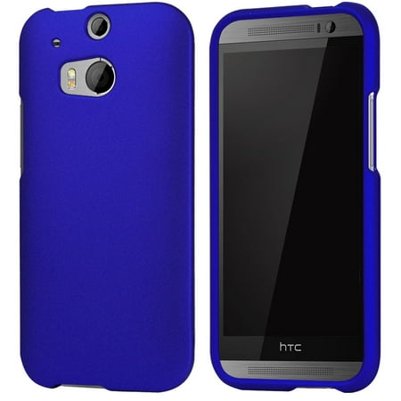 ROYAL BLUE RUBBERIZED HARD CASE PROTEX COVER FOR HTC ONE M8 PHONE