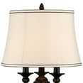 thumbnail image 4 of Kathy Ireland Mulholland Traditional Table Lamp 37" Tall Bronze Golden Marbleized with USB Dimmer Cord White Bell Shade for Bedroom Living Room Office, 4 of 9