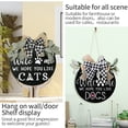 thumbnail image 5 of GRNSHTS Welcome Sign Front Door Hanger Wreath Rustic Round Farmhouse Decoration Plaque With Bowknot Wooden Door Hanging Ornaments (Dogs B), 5 of 7