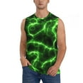 thumbnail image 1 of Bingfone Green Lightning Pattern Men's Tank Tops Workout Sleeveless Tee Shirts Running Beach Tanks for Men-Small, 1 of 7