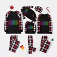 thumbnail image 1 of Conjunto de pijamas familiares a juego de Navidad, diseño exclusivo de WordArt, Feliz Navidad, color negro y rojo, 1 of 3