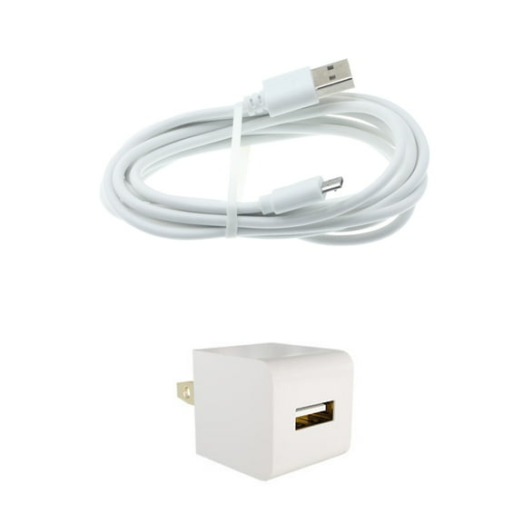 Micro Home Charger for Moto E (2020) - USB Cable Power Adapter Cord Wall AC Plug Travel White O7Q Compatible With Motorola Moto E (2020)