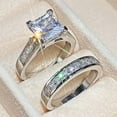 thumbnail image 2 of K-KED Fashion Women Cubic Zircon Delicate Jewelry 925 Silver Filled Ring Wedding Ring Sz 6-10-10-Style 3, 2 of 6