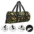 thumbnail image 4 of Rocae Mardi Gras3 Print Round Travel Duffel Bag and Fitness Bag, Women's Waterproof Weekend Tote, Men's Travel and Fitness Essentials, 4 of 8