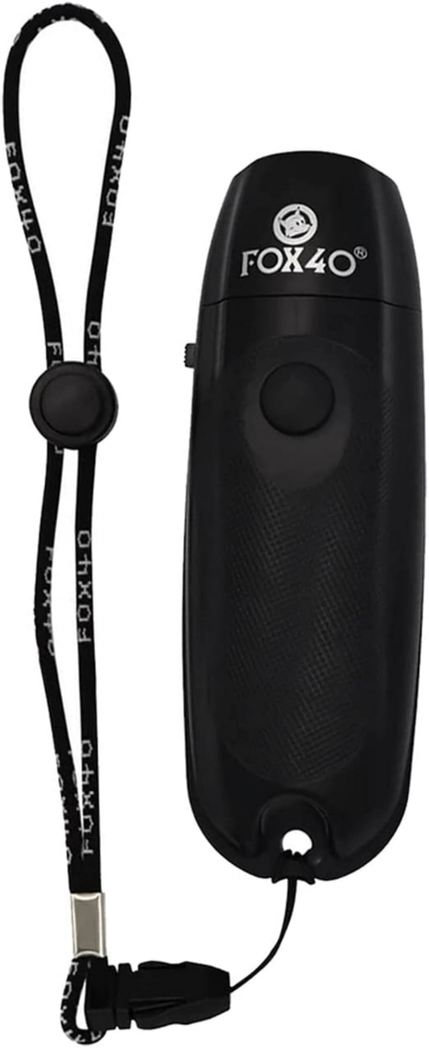 Fox 40 Electronic 3 Tone Whistle w/ Adjustable Wrist Lanyard, Black