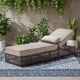 thumbnail image 4 of POCASSY Patio Chaise Lounge, Adjustable Backrest, 5-inch Thick Cushion, Brown Wicker, Patio Recliner Lounge Chair, 1-Piece Rattan Reclining Chair for Pool Pool Side with Beige Cushion, 4 of 12
