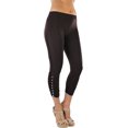 thumbnail image 7 of ToBeInStyle Women's Rhinestone Accent Ruched Capri Leggings, 7 of 7