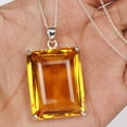 thumbnail image 4 of GEMHUB 102 Ct. Emerald Cut Yellow Citrine Gemstone Pendant Yellow Stone 925Silver Pendant Faceted Jewelry Yellow Gemstone Citrine Pendant Without Chain Yellow Birthstone Pendant Women Crystal Pendant, 4 of 4