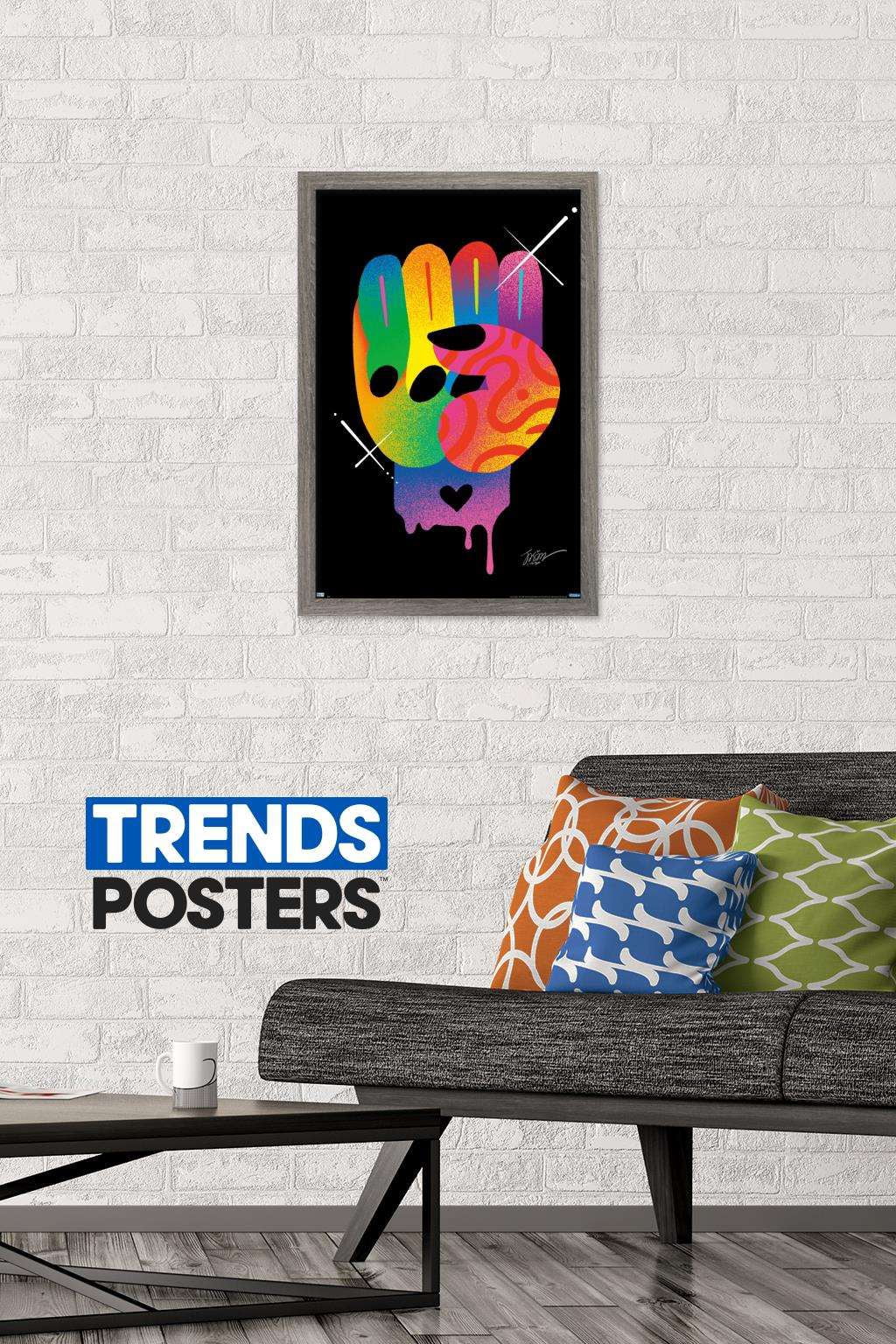 Jason Naylor - Fist of Color Wall Poster, 14.725" x 22.375", Framed