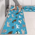 thumbnail image 2 of Kitchen Rugs Sets Of 2,Cartoon Dogs Blue Background Anti Fatigue Kitchen Mat Rugs Non Slip Washable,Decorative Kitchen Floor Mats for Kitchen,Sink,Laundry,17"X47", 2 of 5