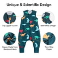 thumbnail image 3 of 3 Pack-0.5 Tog Lightweight Summer Toddler Sleep Sack with Feet 6-12 Months 100% Cotton Breathable Unisex Baby Sleep Sack with Legs 2-Way Zipper Footed Wearable Blanket, 3 of 6