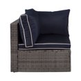 thumbnail image 3 of WestinTrends 4-Piece Outdoor Patio Sofa Sectional with Back Cushions, Gray/Navy Blue, 3 of 9