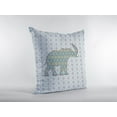 thumbnail image 3 of 18" Blue Elephant Indoor Outdoor Throw Pillow, 3 of 5