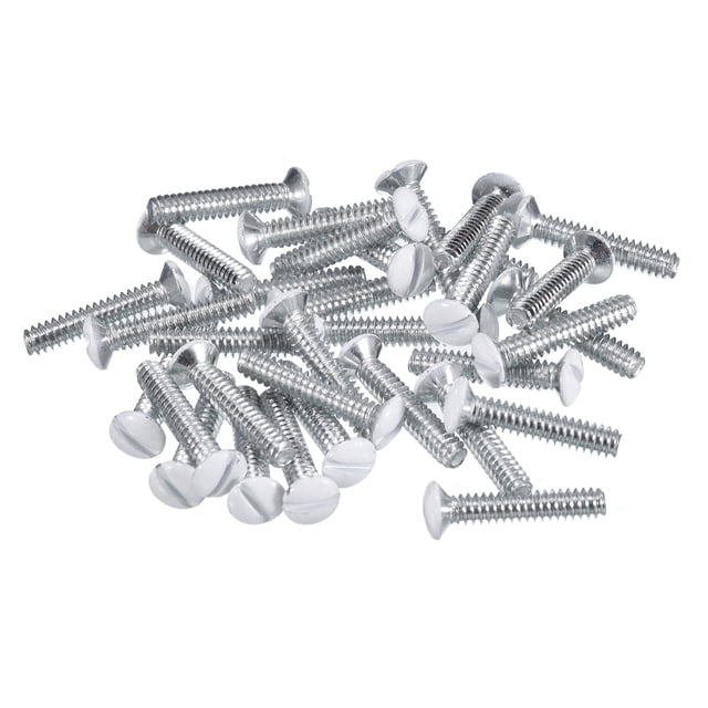 Uxcell Wall Plate Screws Outlet Screws Oval Head Milled Slot Panel Switch Plate Screws for Wall Light Electrical Cover Panel Replacement Silver White 3/4" 240Pcs