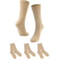 thumbnail image 3 of Gustave 3 Pairs Men Dress Crew Socks Comfort Cotton Business Casual Socks Unisex Solid Breathable Workout Sport Athletic Socks "Khaki, Size 9-11", 3 of 8