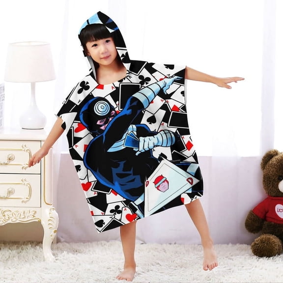 Bullseye Boys and girls Hooded Poncho Towels, Soft & Absorbent Microfiber Beach Towel, Swimming Pool Changing Robe Bathrobe Bath Towel