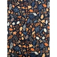 thumbnail image 2 of Thanksgiving Fall Flannel Back Vinyl Tablecloth: Colorful Autumn Leaves Acorns and Berries on Blue 60", 2 of 6