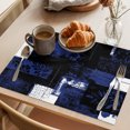 thumbnail image 3 of Navy Blue Black Placemats Set of 8 Modern Abstract Art Botanical Place Mats Indoor Wipeable Table Mats Washable Cloth Dining Table Placemats for Kitchen Holiday Party Home Decor 13x19 Inch, 3 of 9