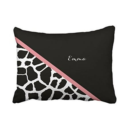 Winhome Trendy Black And White Giraffe Print And Rosy Pink Stripe