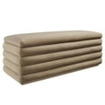 thumbnail image 2 of Mezzo Upholstered Performance Velvet Storage Bench in Taupe, 2 of 10