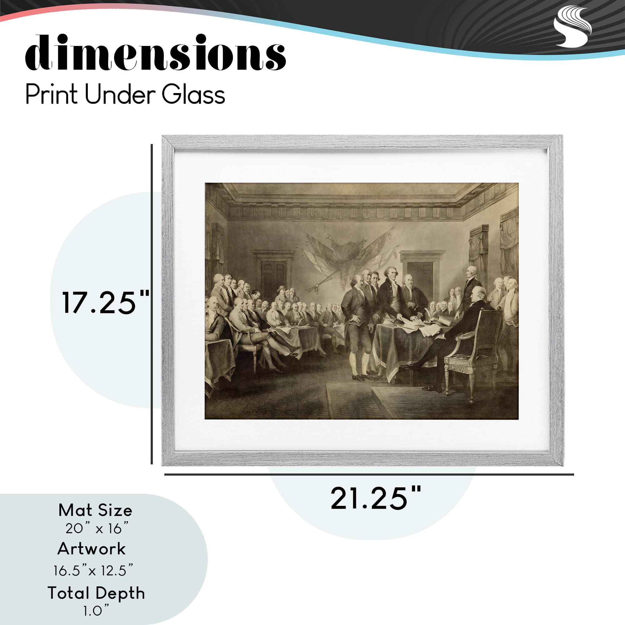 Stupell Industries Historical Signing Of Declaration Gray Framed Print Under Glass, design by Arlington Prints