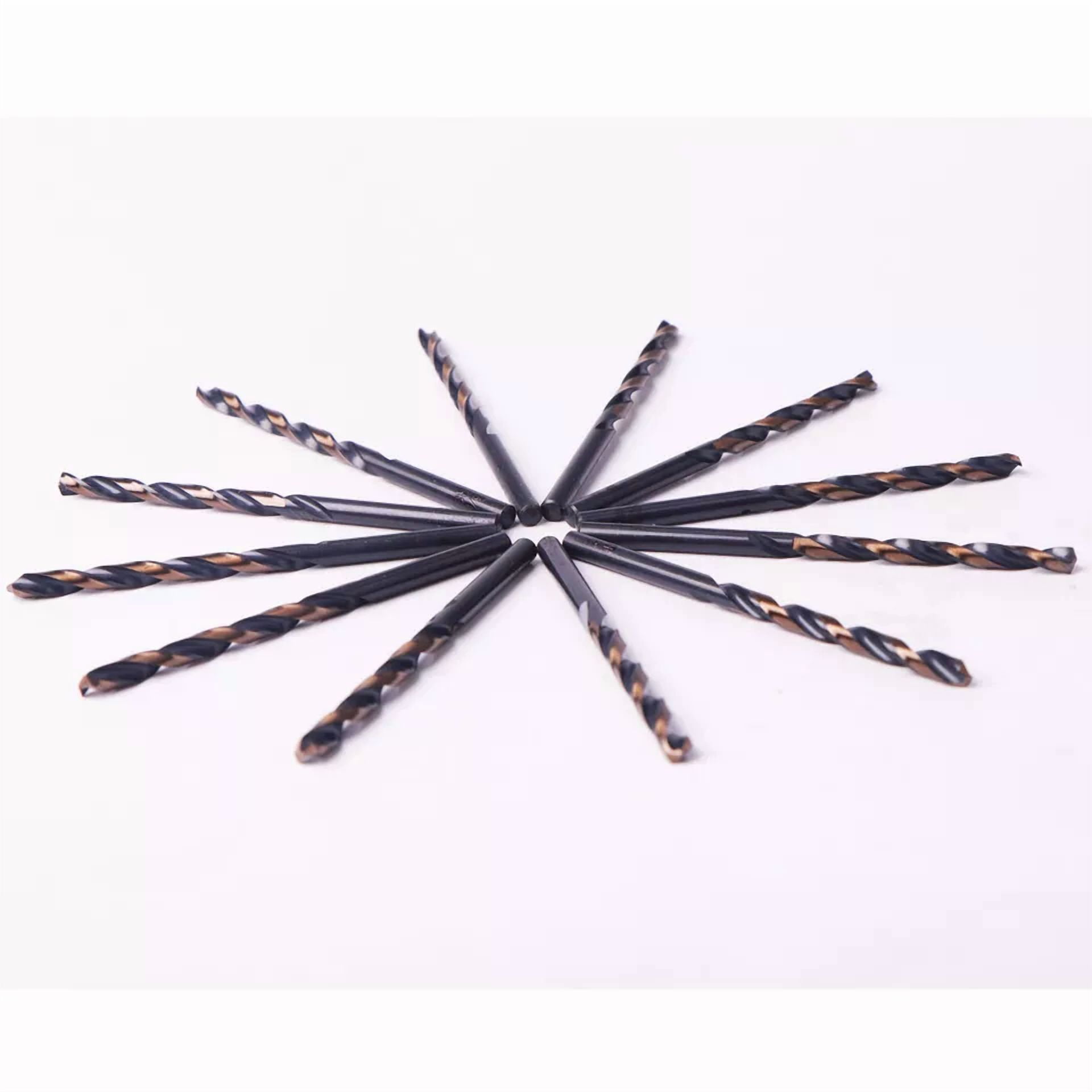 CRESTIN- Drillforce 12Pcs 5/32" Black Gold Drill Bits Set Hss Metal Woodworking Drill Bit
