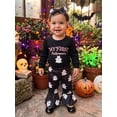 thumbnail image 5 of Cjfdfy Newborn Baby Girls Halloween Outfits My First Halloween Letter Pumpkin Ghost Embroidery Long Sleeve Romper And Flared Pants Headband Set Cute Infant Fall Outfit, 5 of 9
