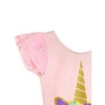 thumbnail image 4 of WIBACKER 3-10Y Unicorn Ballet Leotards for Kids Girls with Skirt Toddler Dance Dresses Flutter Sleeve Dancewear, 4 of 13