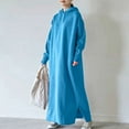 thumbnail image 4 of cfhntfmh Robes Grande Taille pour Femmes à Manches Longues Chandails à Capuchon Doux Robe Chandail Chaude en Molleton Fluide Longue Robe Maxi, 4 of 7