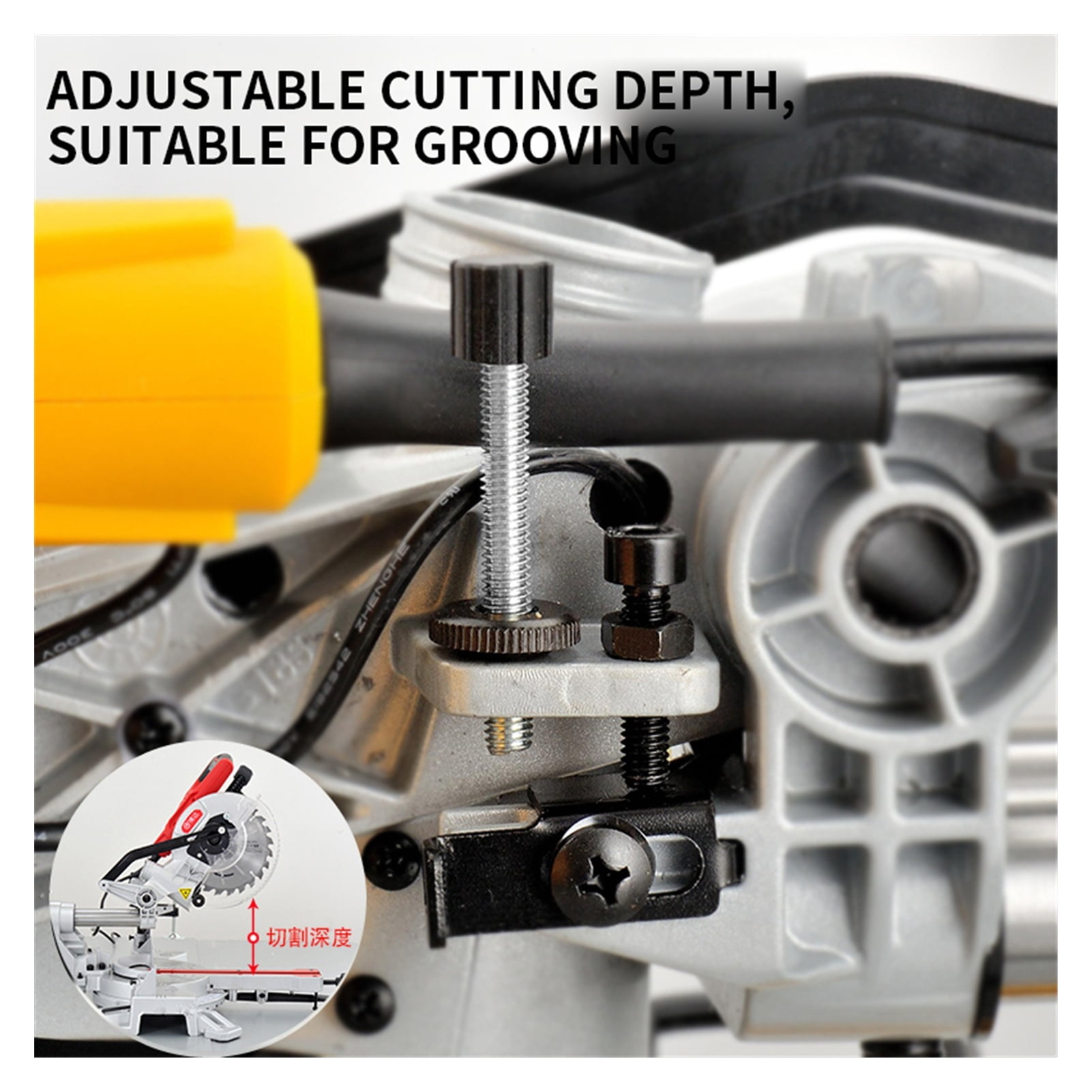 Upgraded 7-inch rod miter saw with extended guide rail multi-function miter 45 degree woodworking tool aluminum sawing machine