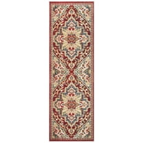SAFAVIEH Kashan Clyde Oriental Runner Rug, Red/Beige, 2'6" x 6'