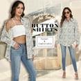 thumbnail image 3 of VDJ Womens Long Sleeve Button Down Shirts Floral Printed Fashion Tops Fall Winter Holiday Blouses Outfits Size S, 3 of 8