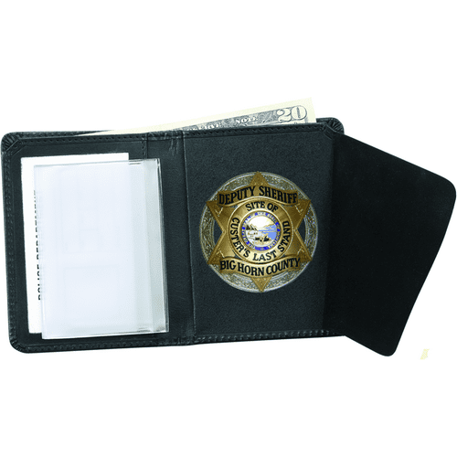 ASR Federal Black Bifold Leather ID Card and Badge Holder Police Gear