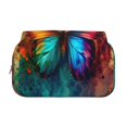 thumbnail image 2 of Sikiie Vibrant Rainbow Butterfly A Print Flip Double-layer Pencil Case, All-purpose Stationery Bag for Study and Office, Zipper Design, Unisex, 2 of 7