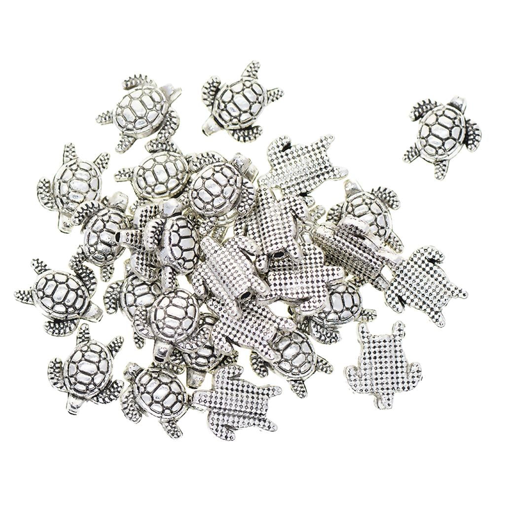 HOMYL 6x50pcs Tibetan 3D turtle tortoise Spacer beads Jewelry DIY Making 6 Pcs