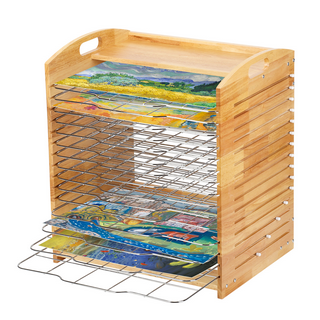 Art Drying Rack For Classroom | Functional & Mobile Paint Drying Rack | 25  Removable Shelves | Canvas Rack Art Storage | Painting Drying Rack With