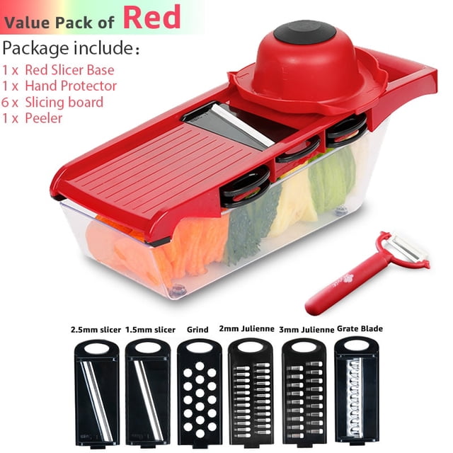 Cortador de verduras Rallador para verduras Rebanadoras Trituradoras Multi Slicer Peeler Zanahoria Fruta 6 en 1 Gadgets Herramientas de corte de verduras Tan Jianjun unisex