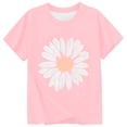 thumbnail image 5 of FASHOFT Girls Shirts Fashion Sunflower Floral Printed Crew Neck Short Sleeve Soft Sweet Kids Daily Casual Tops Girls Summer Tops Light Pink 10-11 Years, 5 of 5
